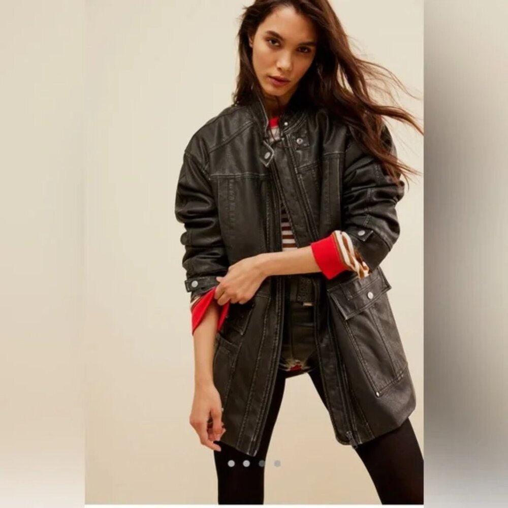 Free People All About That Moto Jacket NWOT Size Large